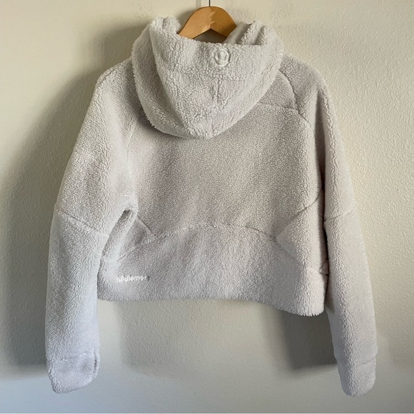 Lululemon Scuba Sherpa Half Zip Hoodie Cream Bone Size M/L - Picture 6 of 9